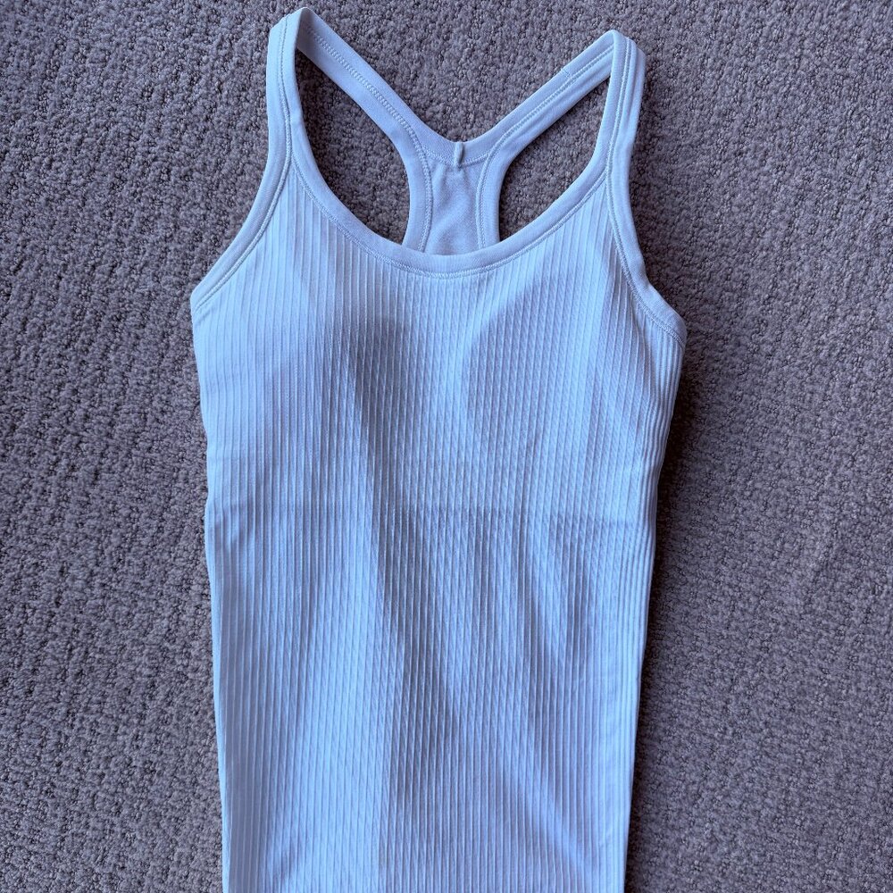 lululemon athletica White Ribbed Racerback Tank Top